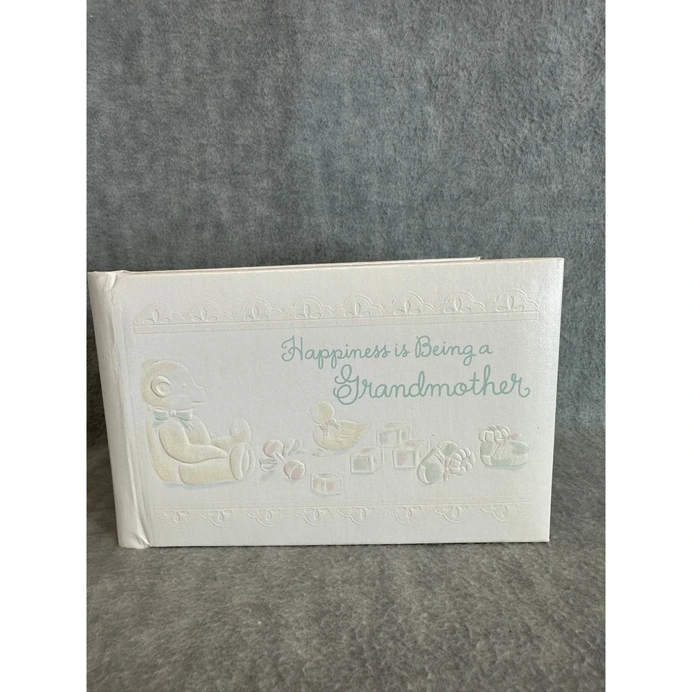 VTG C R Gibson Baby Photo Album Memory Book Happiness is Being a Grandmother New